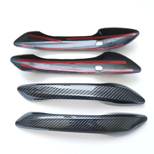 CYAuto Chrome Carbon Fiber Gloss Black Exterior Door Handle Cover Trims for Hyundai Sonata 2024 2025 (Carbon Fiber Style) - Image 4