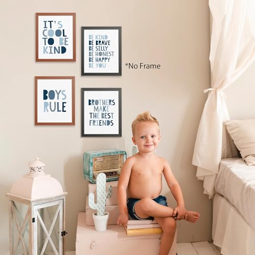 AEHIE Brothers Make The Best Friends Boys Rules Affirmations Poster Prints for Home Boys Room Playroom Nursery Classroom Decor,Boho Navy Blue Colors Decorations Prints Wall Art Unframed 4pcs 8x10 Inches - Image 5