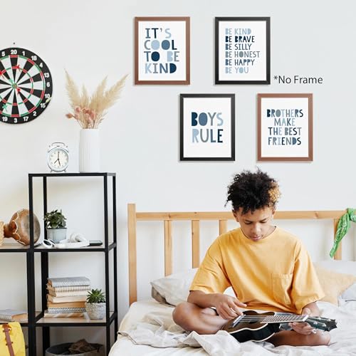 AEHIE Brothers Make The Best Friends Boys Rules Affirmations Poster Prints for Home Boys Room Playroom Nursery Classroom Decor,Boho Navy Blue Colors Decorations Prints Wall Art Unframed 4pcs 8x10 Inches - Image 2