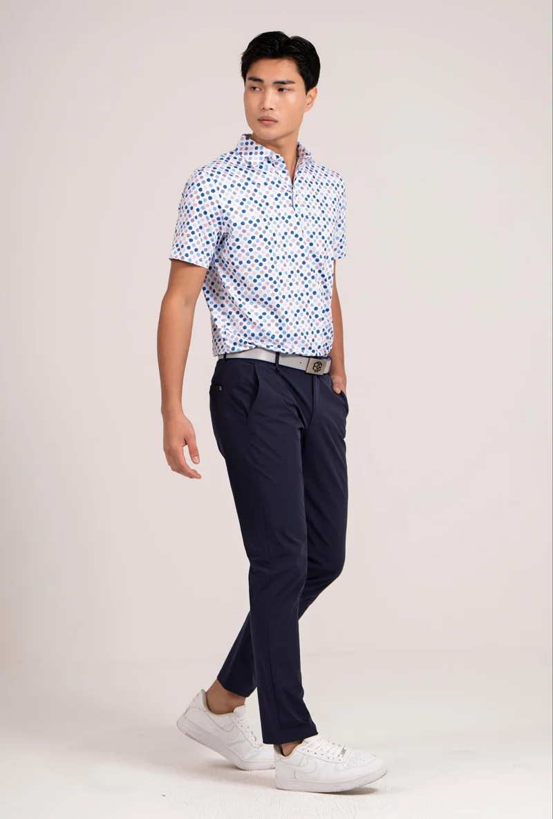 إي جي إل EGL Men's Golf Pants - Navy - Two Side Pockets & Back Pocket -  Slim Fit