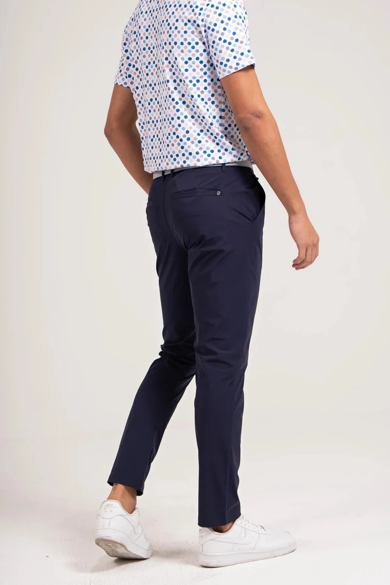 إي جي إل EGL Men's Golf Pants - Navy - Two Side Pockets & Back Pocket -  Slim Fit