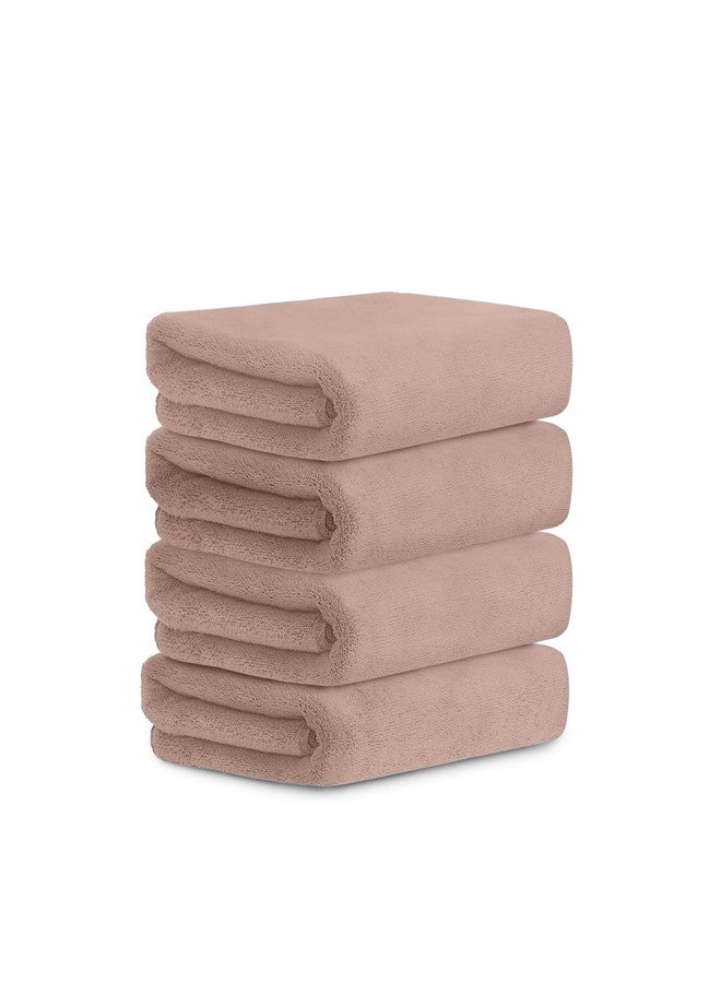 HOUSSE Microfiber Face Towels | Ultra Absorbent, Odour-Free, Quick Dry 450 GSM Face Towel for Home, Gym, Travel, Running and Personal Use | 30x30 cm | Set of 4 in One Colour (Warm Beige, Pack of 4) - Image 1