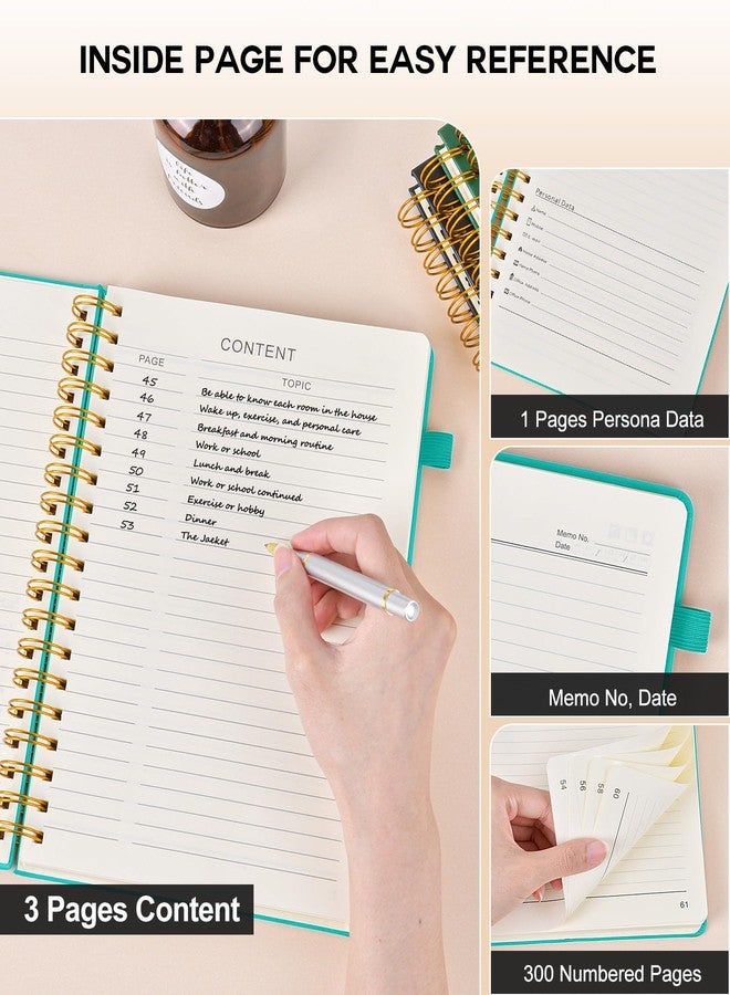 PERCUN Large Spiral Notebook Journal for Women Men - 300 Numbered Lined Pages, College Ruled,B5 Hardcover Spiral Bound Notebook for School, Work, Note Taking, Writing, Leather Spiral Journal 7"x10" - Image 5