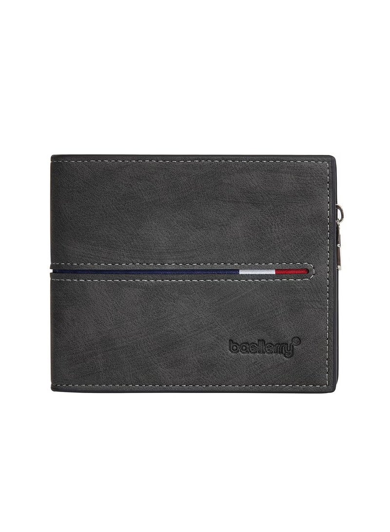 baellerry Leather Wallet for Men, Secure Zippered Wallet with RFID Blocking, Custom Birthday Gifts for Men, Son, Grandpa, and Boyfriend, Wedding, Anniversary, Graduate--Black - Image 5