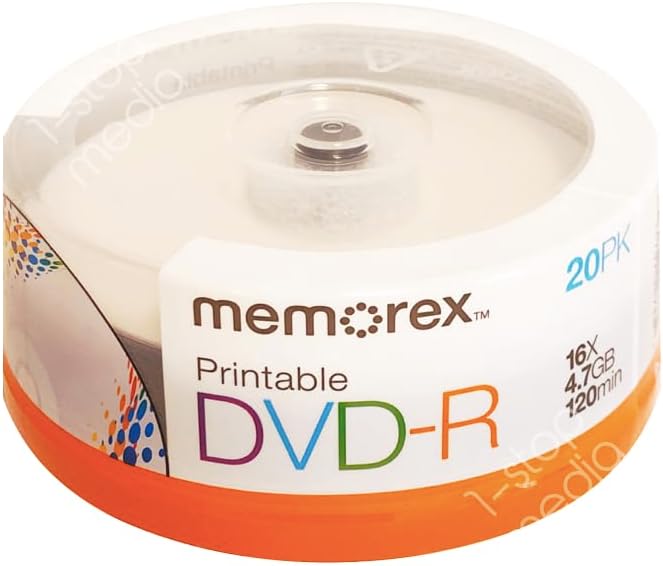 DVD-R 16x 4.7GB 20 Pack Spindle Printable