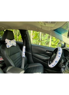Generic Envy 6-piece car set includes two headrests, a tissue box cover, a steering wheel cover, and a belt charm  - Image 5