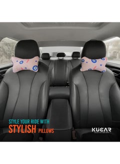 Generic Envy 6-piece car set includes two headrests, a tissue box cover, a steering wheel cover, and a belt charm  - Image 3