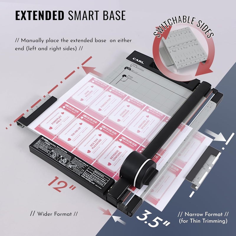 CARL 12 inch-Green Friendly, Professional Rotary Paper Trimmer, 12-inch, 15 sheet cutting capacity, Black And Silver - Image 4