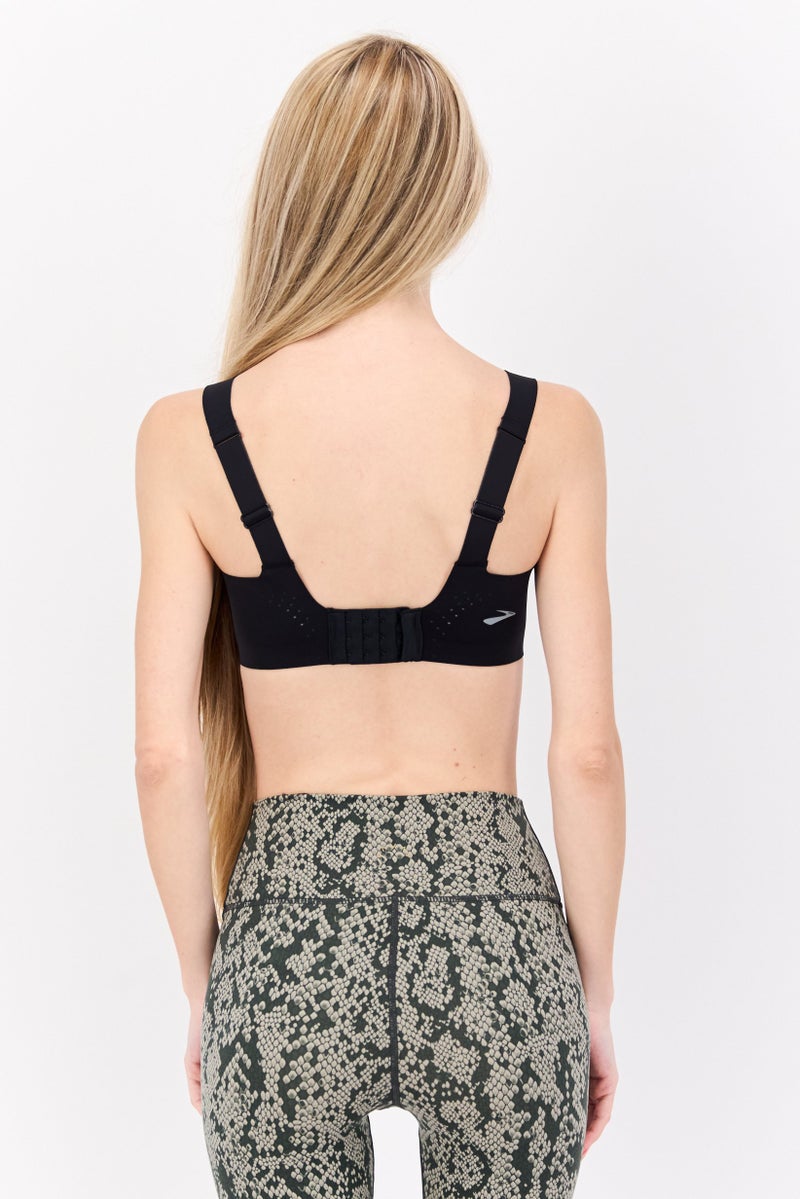 Brooks Women Solid Padded Sports Bra, Black - Image 3
