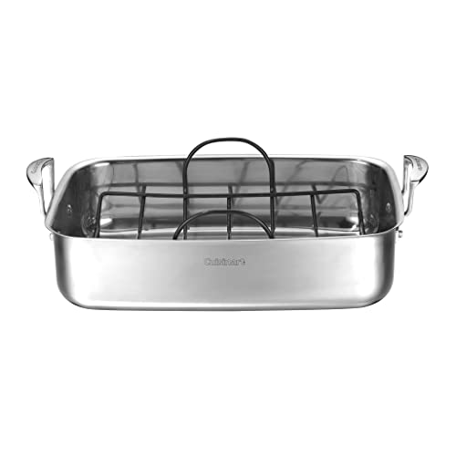 Cuisinart 7117-15NSR 15" Stainless Steel Roaster w/Non-Stick Rack Chef's-Classic-Stainless-Cookware-Collection, Inch - Image 2