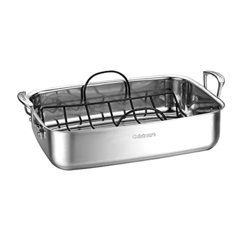 Cuisinart 7117-15NSR 15" Stainless Steel Roaster w/Non-Stick Rack Chef's-Classic-Stainless-Cookware-Collection, Inch - Image 5