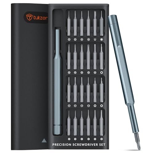 Tukzer 24 In 1 Mini Precision Screwdriver Set with Magnetic Head & S2 Steel Bits for Mobile Phone, Tablet, PC & Household Repair Tool Kit - Black - Image 1