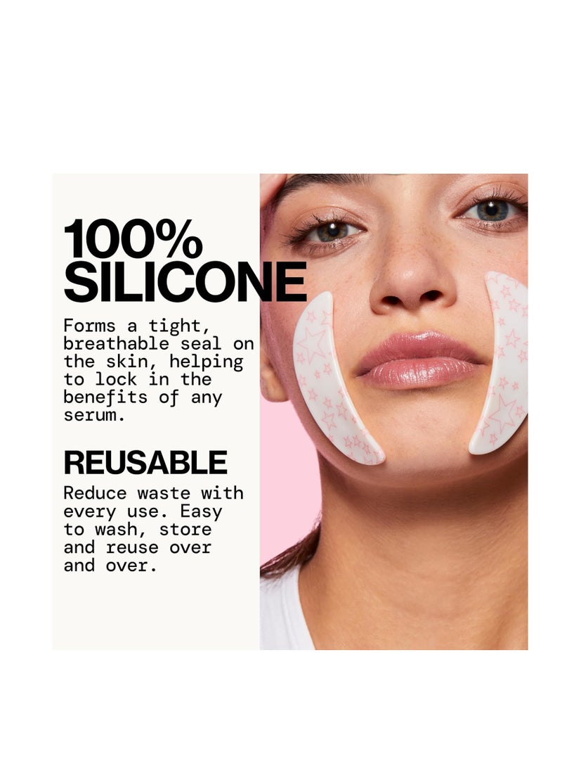 Pacifica Pacifica Beauty Reusable Smile Line Mask, Skincare, Silicone Mask, For Fine Lines and Wrinkles, Lift and Firm, Pair with Serum, Storage Tin Included, Skin Care, Smile Line Patches, Vegan, 2 Pieces  - Image 4