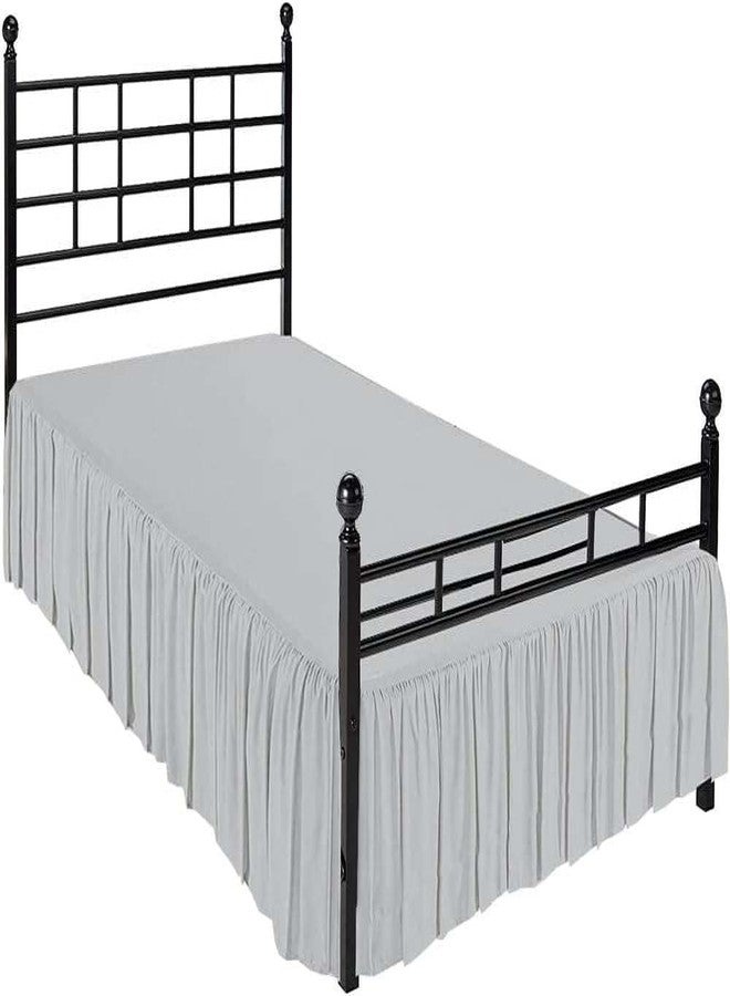 Sleepwell Light Grey Solid, King Size Ruffled Bed Skirt 18 Inch Drop Split Corner,100 Percent Pure Egyptian Cotton 400 Thread Count, Wrinkle & Fade Resistant - Image 5