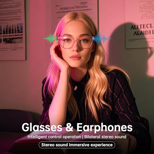 Tulbeys Smart Glasses for Women, Blue Light Filtering Lenses，Bluetooth 6.0, Audio & Mic, Intelligent Touch,Open-Ear Clear Sound, Remote Photography, Ultralight Comfortable Design for Relexing Working - Image 4