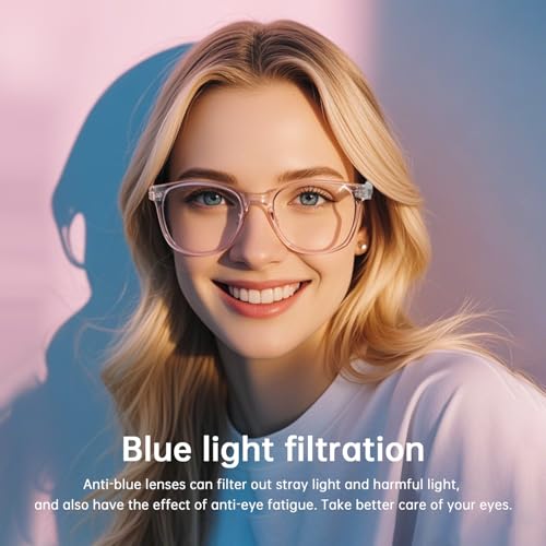Tulbeys Smart Glasses for Women, Blue Light Filtering Lenses，Bluetooth 6.0, Audio & Mic, Intelligent Touch,Open-Ear Clear Sound, Remote Photography, Ultralight Comfortable Design for Relexing Working - Image 3