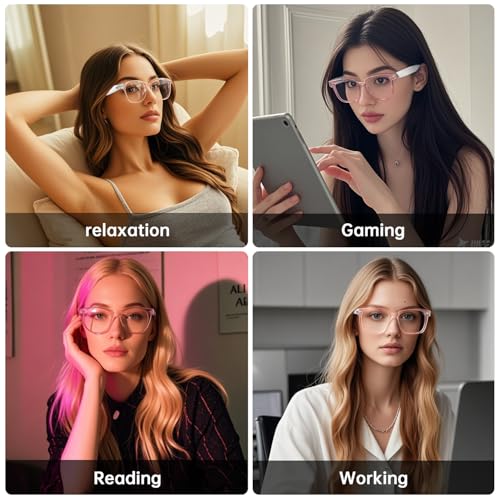 Tulbeys Smart Glasses for Women, Blue Light Filtering Lenses，Bluetooth 6.0, Audio & Mic, Intelligent Touch,Open-Ear Clear Sound, Remote Photography, Ultralight Comfortable Design for Relexing Working - Image 5