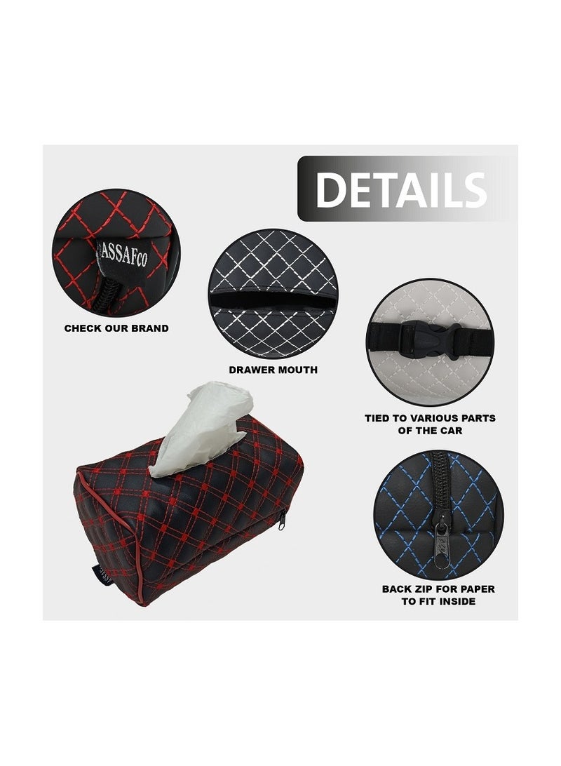 Assafco Car Leather Tissue Holder winne embroidery - Image 3