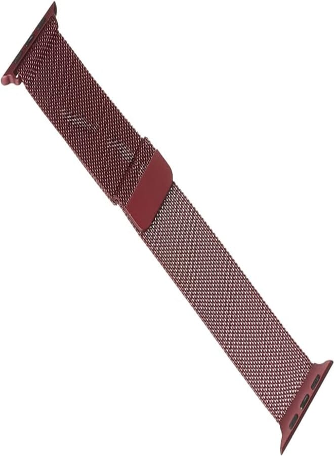 OR Magnetic metal band for apple watch, size 42-44 mm - dark red