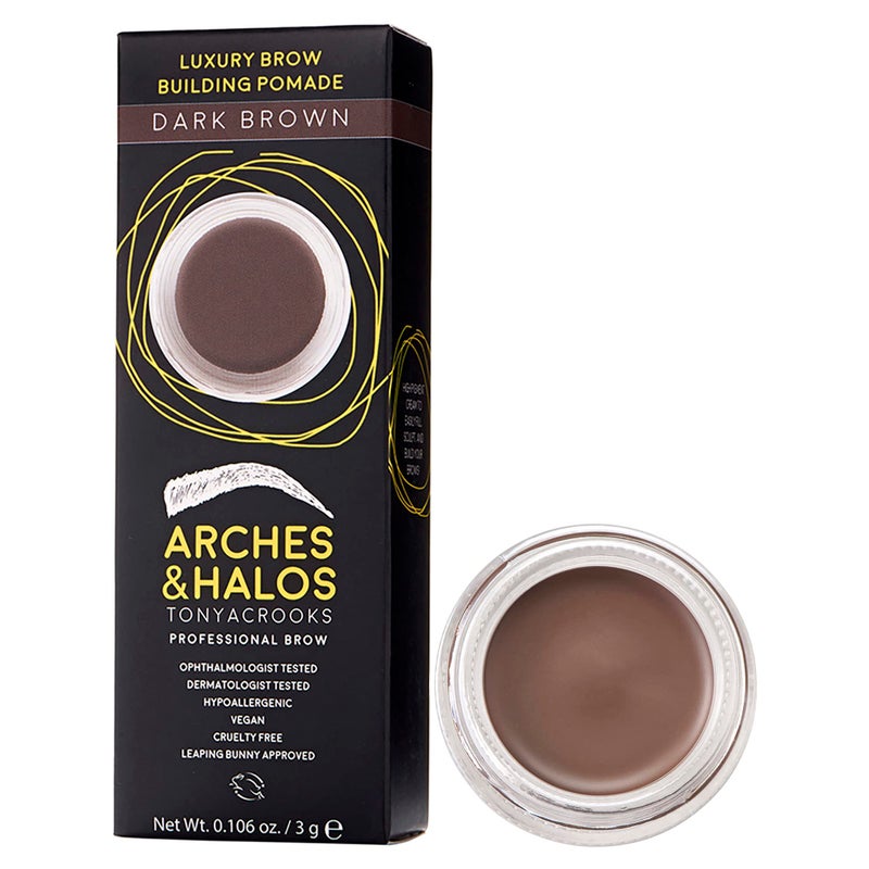 Arches & Halos Arches and Halos Luxury Brow Building Pomade - Vegan Eyebrow Pomade - Creamy, Long Wearing Color for Clean, Defined Brows - Dark Brown - 0.1 oz - Image 1