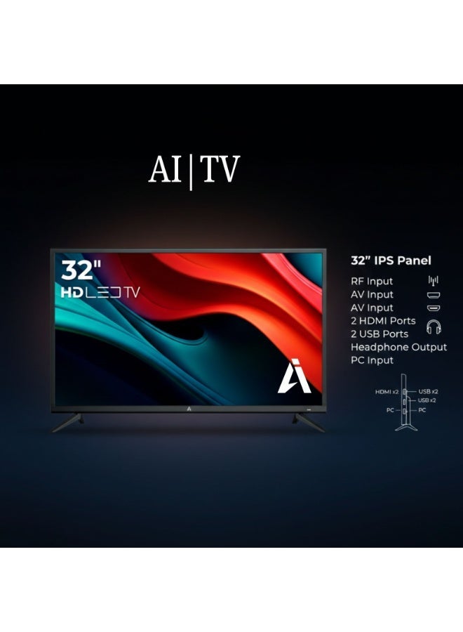 إيه إل تلفزيون LED مقاس 32 بوصة عالى الدقة  بشاشة IPS – عدد 2 HDMI و2 USB ومدخل AV وPC - Image 2