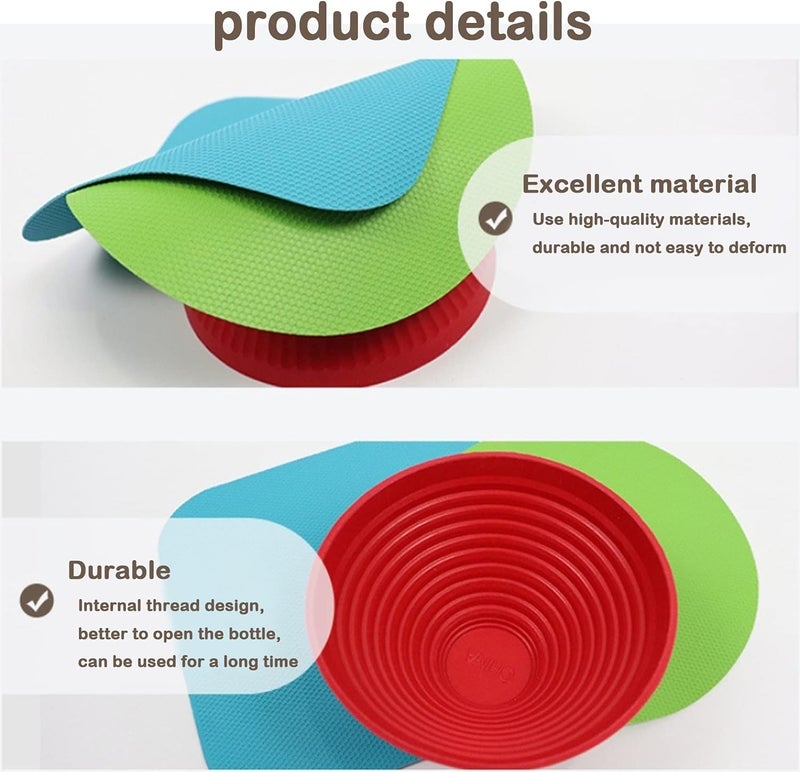 TRLREQ Jar Gripper Multi Purpose Reusable Rubber Gripper Jar Opener Gripper Rubber Jar Multi Purpose Bottle Lid Openers Fit for Most Bottles Set of 3 - Image 3