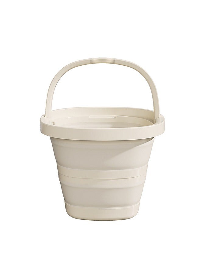 Outdoor portable folding bucket 10L, Beige - Image 1