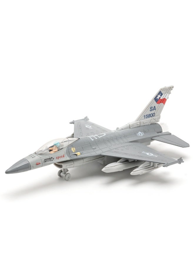 HALAMODO FJ5-F16  Alloy Fighter Jet Model , Simulated Alloy Aircraft Model , Aircraft Model Ornament ,  Children Flight Model Toy , Ideal Birthday Party Gift For Boys And Girls, For Collection And Display , Grey - Image 2