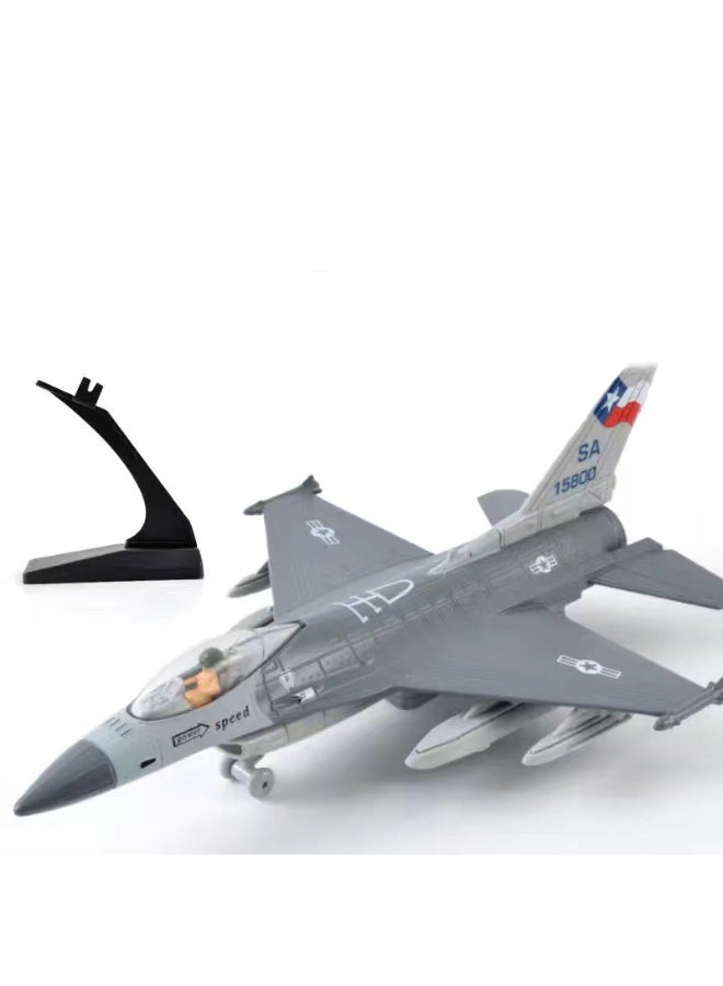 HALAMODO FJ5-F16  Alloy Fighter Jet Model , Simulated Alloy Aircraft Model , Aircraft Model Ornament ,  Children Flight Model Toy , Ideal Birthday Party Gift For Boys And Girls, For Collection And Display , Grey - Image 4