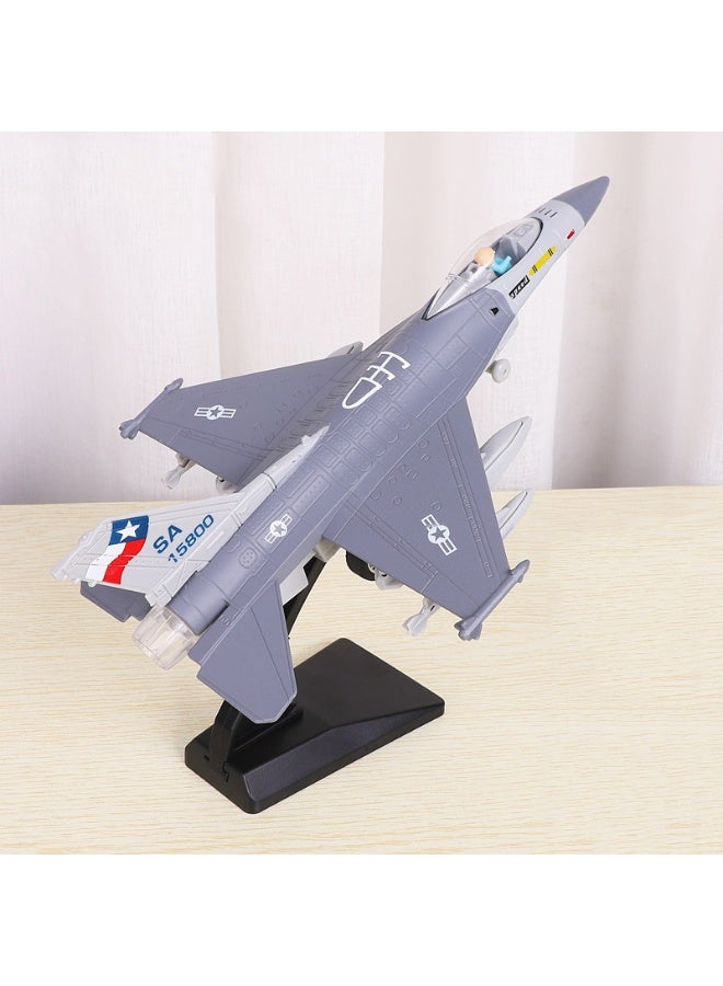 HALAMODO FJ5-F16  Alloy Fighter Jet Model , Simulated Alloy Aircraft Model , Aircraft Model Ornament ,  Children Flight Model Toy , Ideal Birthday Party Gift For Boys And Girls, For Collection And Display , Grey - Image 5