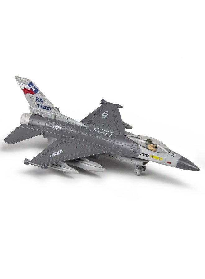 HALAMODO FJ5-F16  Alloy Fighter Jet Model , Simulated Alloy Aircraft Model , Aircraft Model Ornament ,  Children Flight Model Toy , Ideal Birthday Party Gift For Boys And Girls, For Collection And Display , Grey - Image 3