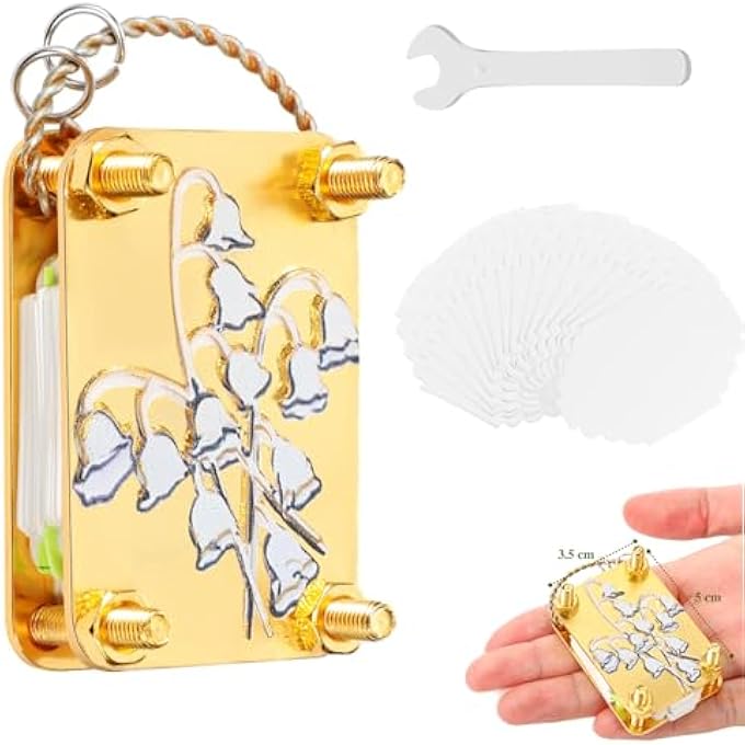 POCKET FLOWER PRESS, SMALL FLOWERS PRESS KIT, QUICK FLOWER PRESSING SET, PORTABLE MINI PLANT PRESERVATION SET FOR ARTS AND DIY CRAFTS LOVERS, IDEAL GIFTS (GOLD) - Image 1