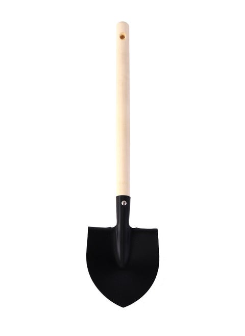 Garden Spade Shovel with Wooden Handle-40cm- Durable Ergonomic Lightweight Rust-Resistant Hand Digger for Digging Planting Transplanting Soil Turning Garden Maintenance Landscape and Gardening