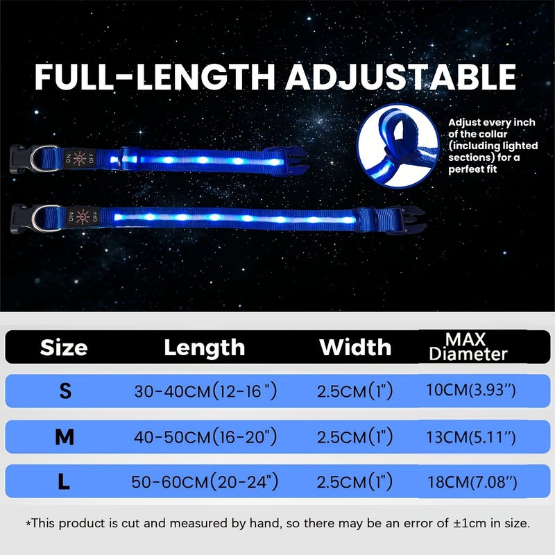 طوق الكلاب LED القابل لإعادة الشحن عبر USB C، ضوء أخضر (L)، للسلامة أثناء المشي ليلاً - Image 4