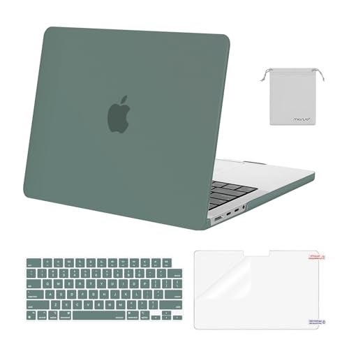 MOSISO Compatible with MacBook Pro 14 inch Case 2025 2024 2023 2022 2021 M5 M4 M3 M2 M1 A3434 A3112 A3185 A3401 A2918 A2992 A2779 A2442, Hard Shell&Keyboard Cover&Screen Film&Pouch, Midnight Green - Image 1
