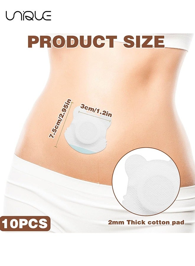 Unique 10Pcs Disposable Castor Oil Packs,Castor Oil Patches for Belly Button,Self-Adhesive Castor Oil Pack Wrap Spunlace Cloth,Castor Oil Wrap Pads Castor Oil Compress Water and Oil Proof (Oil Not Included) - Image 2