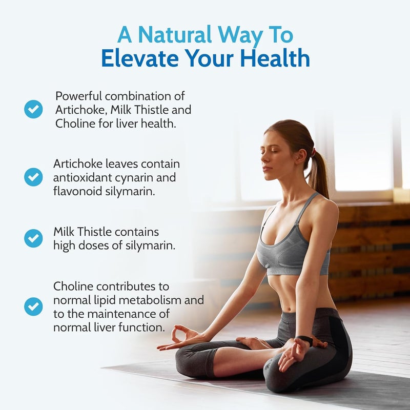 Health4All Liverestore Liver Cleanse Detox and Repair Capsules Milk Thistle 80 Silymarin Artichoke and Choline 60 Capsules Vegan Liver Health Support Supplement 2 Month Supply Made in UK - Image 3