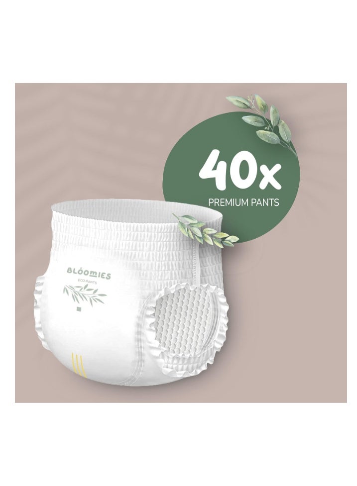 Bloomies Premium Baby Diaper Pants Size 6, 15+kg, 22 Count, Wetness Indicator Eco-friendly and Hypoallergenic Ultra-soft Nappy Diapers Pant Skin Friendly, Leakage Protection, 100% Natural Bamboo Made - Image 2