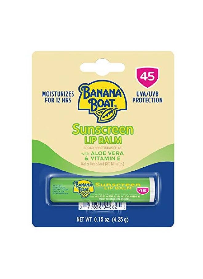 BANANA BOAT Sunscreen Lip Balm With Aloe Vera Lip Protection Broad Protection Spf 45 0.15 Oz.  - Image 2