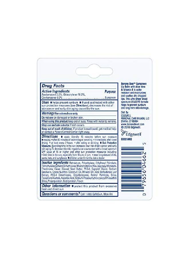 BANANA BOAT Sunscreen Lip Balm With Aloe Vera Lip Protection Broad Protection Spf 45 0.15 Oz.  - Image 3