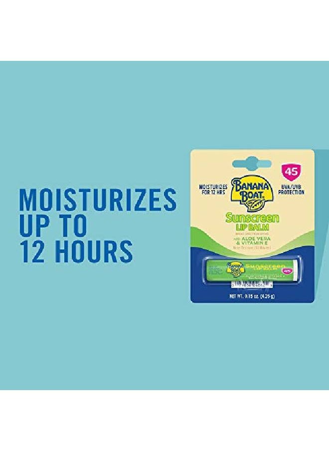 BANANA BOAT Sunscreen Lip Balm With Aloe Vera Lip Protection Broad Protection Spf 45 0.15 Oz.  - Image 4