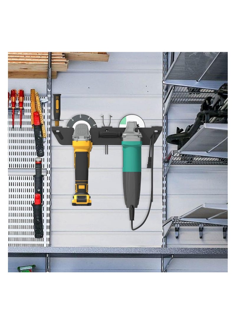 SYOSI Angle Grinder Storage Bracket, Space-Saving Wall Mounted Metal Angle Grinder Holder, Stable Integrally Formed Tool Storage Shelf for Garage, Workshop, Shop Organization, Space Saving  - Image 3