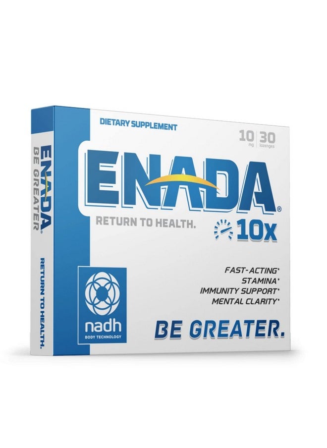 Health & Household - Enada 10X Nadh Supplement With Fast Acting Formula For Active Lifestyle | Natural Energy Booster Great For Jet Lag, Athletic Performance & Studying | Improves Stamina And Mental Clarity 60 Lozenges. - Image 1