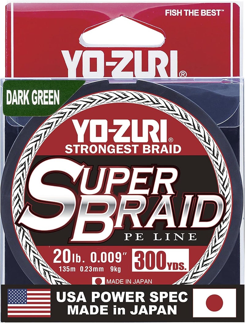 Yo-Zuri Super Braid PE Fishing Line - Dark Green, 20 lb, 300 yds - Image 1