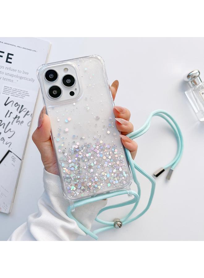 S-TOP Case For iPhone 13 Lanyard Glitter Epoxy Clear Phone Case - Image 1