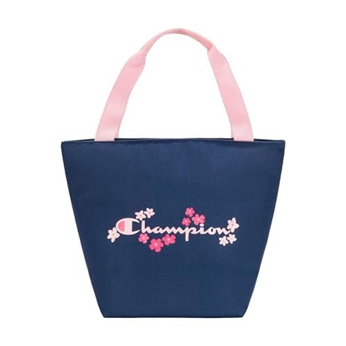 Champion Kids' Fresh Insulated Lunch Tote with Carry Handle, No Leak Cooler Bag for Daily Use, Navy/Pink, One Size