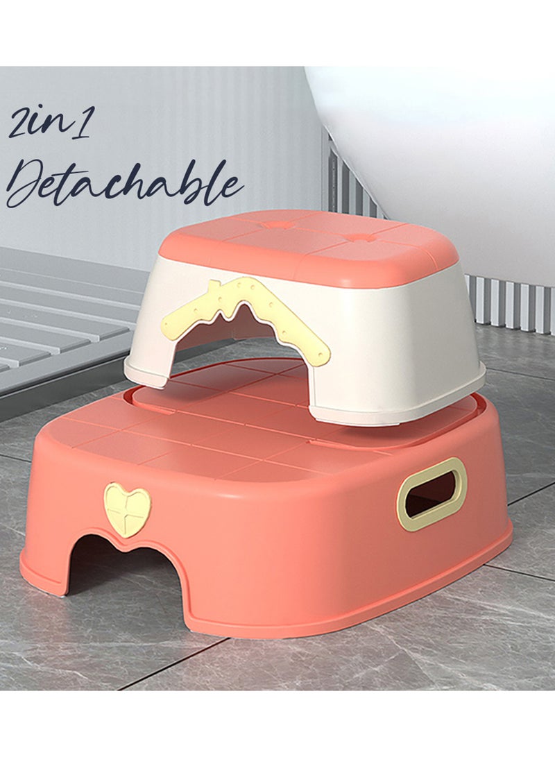 Eazy Kids 2-In-1 Baby Step Stool With Durable Material - Pink - Image 5