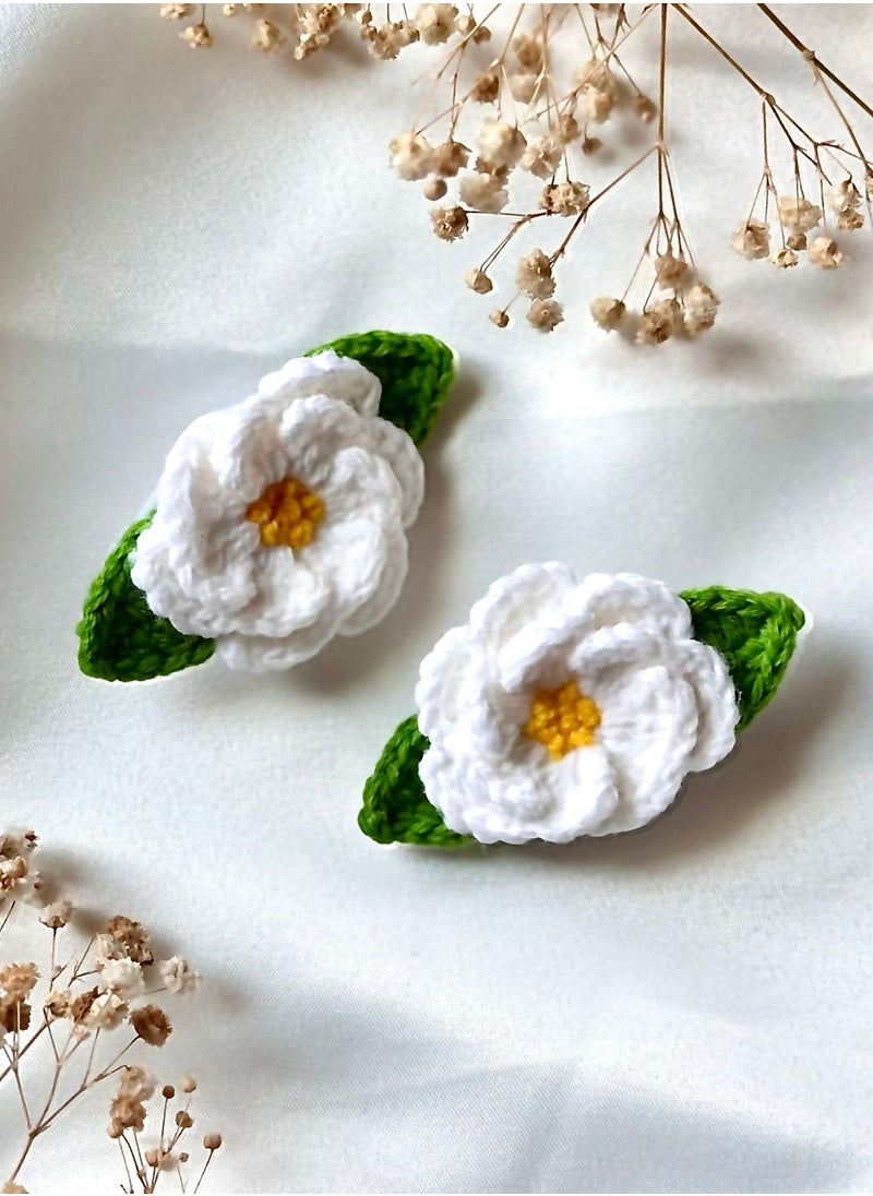 Yarns N Stitch - Rose Crochet Hair clip - Image 1