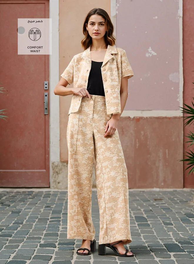 سبلاش فيڤ Printed Jacquard Textured Straight Fit Pants