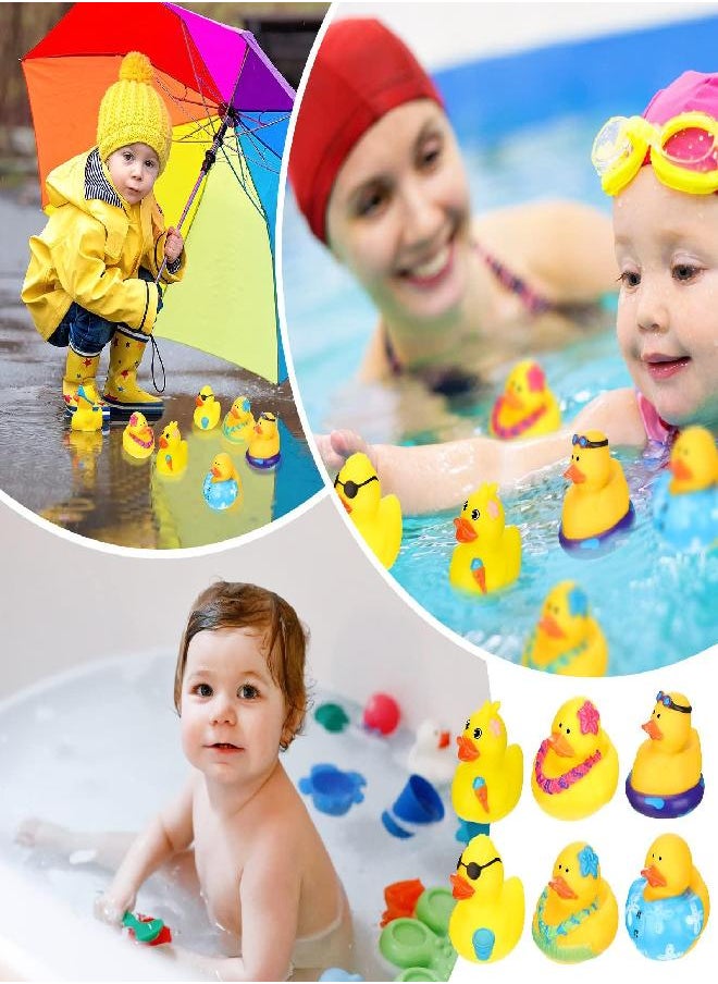 Honoson - Honoson 36 Pcs Summer Beach Rubber Duckies Bath Rubber Duck Bulk Mini Rubber Ducks Shower Float Party Favors for Swimming Pool Water Activity Birthday Decoration Rewards - Image 1